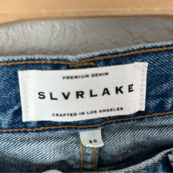 NWT SLVRLAKE Sophie Long mid-rise straight-leg organic jeans in Forget Me Not - Picture 5 of 8